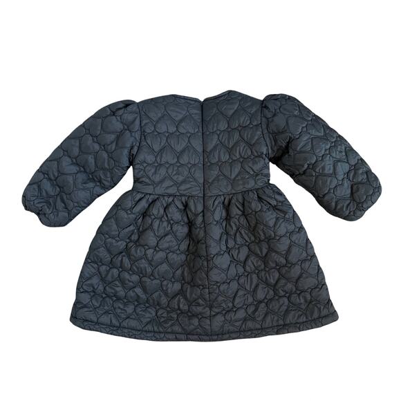 MXX Just for Kids Quilted Heart Puffer Dress | Cherry Appliqué | Size L (3-4T) - Picture 2 of 4